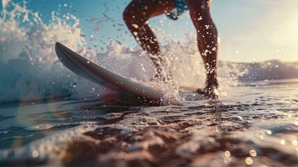 close up of a surfer on the ocean vawes