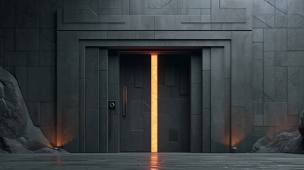 Futuristic Stone Door with 