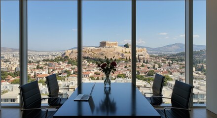 Athens boardroom view history in sight