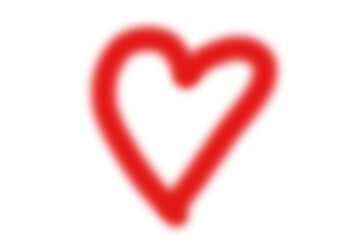 Red Neon Abstract Heart Outline – Glowing Love Symbol PNG