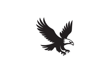 Obraz premium Flying Eagle silhouette on white background.01