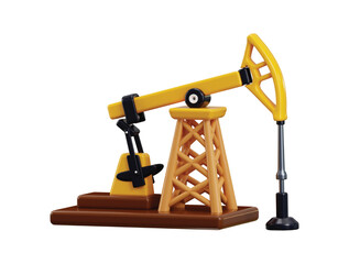  Oil pump jack icon 3d render concept of fuel drilling oil pump jack petroleum extraction technology icon vector illustration