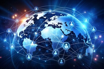 Communication technology with global internet network connected lines