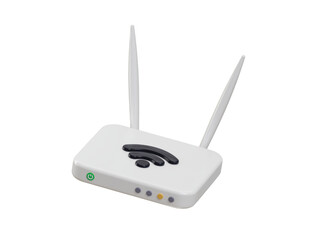 Internet wifi router with antennas icon 3d render concept of digital wireless network technology icon vector illustration