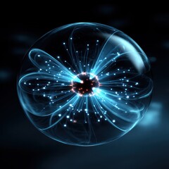 Abstract sphere, glowing energy