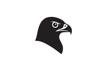 Fototapeta premium Hawk Head silhouette on white background.01