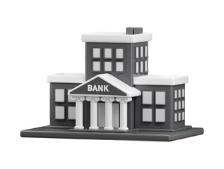 Bank building icon 3d render concept of financial institution 3d money exchange building icon vector illustration
