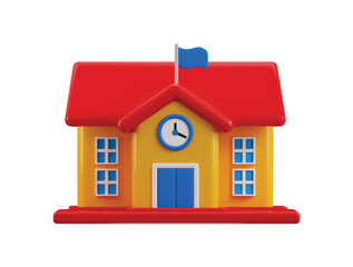 School college university building icon 3d render concept of education complex vector illustration