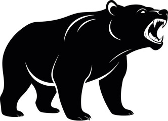 vector illustration and silhouette vector of a black bear