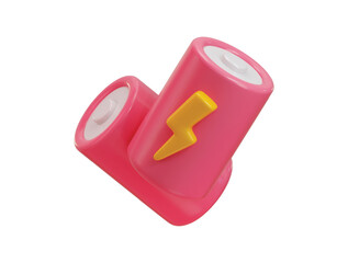 Battery with energy power sign icon 3d render concept of energy power sign charge indicator lightning for power fuel solar cell vector illustration