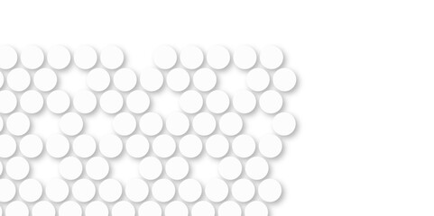 White tiles wall. round marble textures, ball tiles. Top view pavement circle block white texture with seamless patterns floor background. Air Bubble wrap texture background. Textured Background.