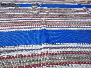 Colorful Striped Rag Rug Textile Background