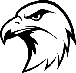eagle profile vector, predator bird symbol.