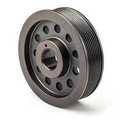 High detail 3d render of a black v belt pulley
