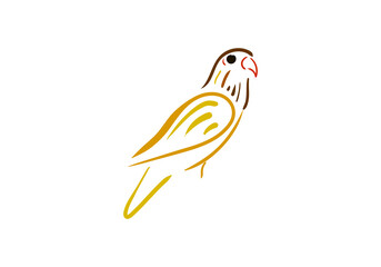 minimalist and artistic line art illustration lovebird