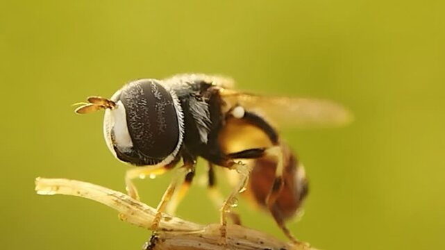 paragus tibialis hoverfly inthe leave