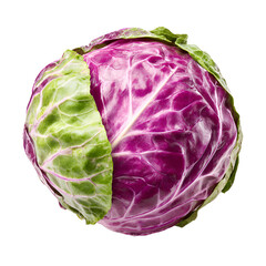 Obraz premium Red Cabbage Fresh Vegetable Isolated on Black Background