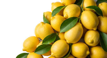 Fresh Lemon Fruit Slices, White background, with background png