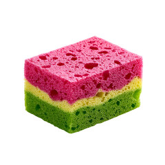 Colorful layered cleaning sponge isolated on black background
