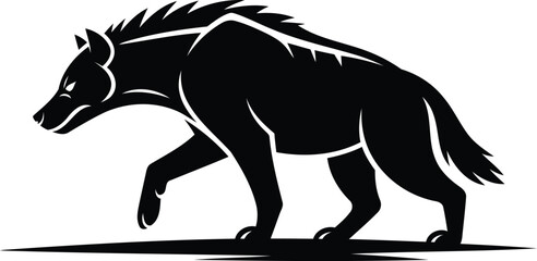 Obraz premium Hyena Silhouette Vector Design, Transparent Background.
