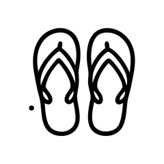 A pair of simple, outlined flip-flops, viewed from above.