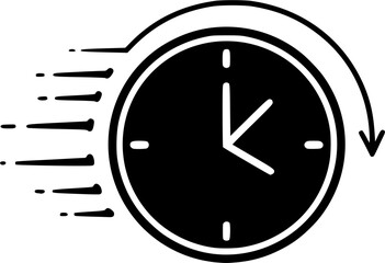 Clock hand draw icon vector. Time illustration sign. Wall clock symbol or logo.
