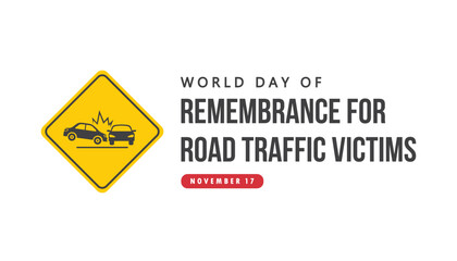 world day of remembrance for road traffic victims vector concept design