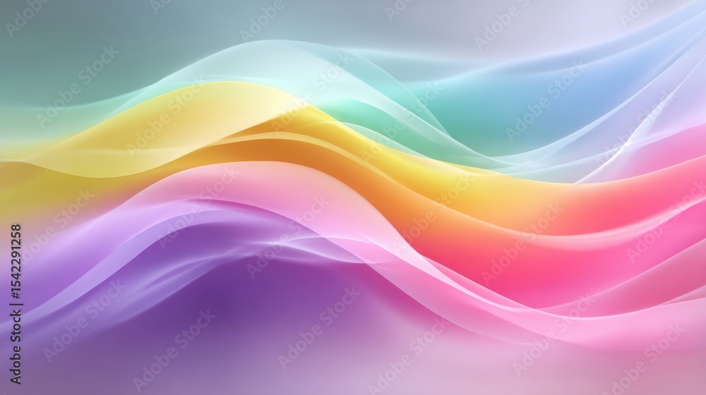 Poster dynamic layers of color flow gracefully, creating a sense of movement and harmony. soft gradients tr