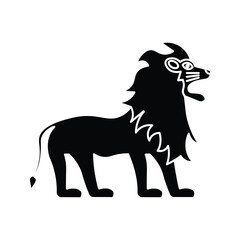 lion icon. isolated vector image for emblem and logo. courage, valor and power symbol.