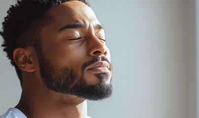 Obraz premium Close Up Portrait Of A Peaceful Man