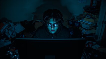 Computer hacker is working with code, hacking cyber security background