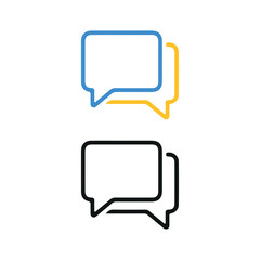 set of colorful speech bubbles