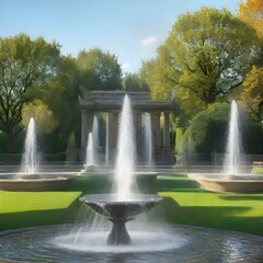 Naklejka premium fountain in the park