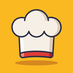 Isolated chef hat with yellow background symbolizing culinary profession and expertise