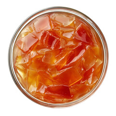 Amber Jelly Cubes in Glass Bowl Delicious Dessert Treat