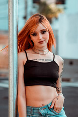 young woman in jeans