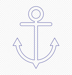Anchor silhouette, Marine anchor silhouette, Anchor outline vector, Nautical ship symbol, Line art anchor pack