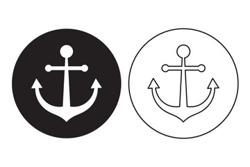Anchors icon set. Nautical signs. Anchor icon. Anchor Flat icon symbol Vector. Anchor icon set. Anchor symbol set. Vector Illustration. Vector Graphic. EPS 10