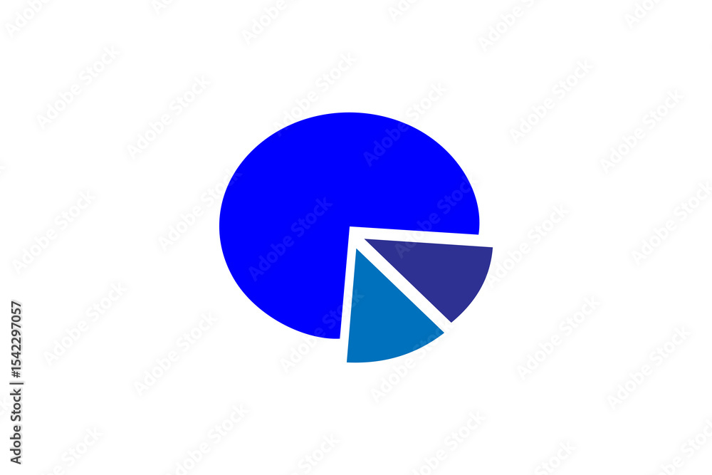 Poster it features a large dark blue section, representing the majority, and two smaller sections in lighte