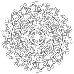 Geometric Floral Flower Botanical Detailed Mandala Adult Coloring Page Intricate Circular Pattern Zentangle