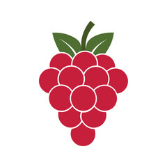 Bunch of red grapes icon, flat design vector illustration.