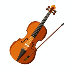 Fototapeta premium Isolated violin illustration musical instrument orchestra stringed instrument on white background