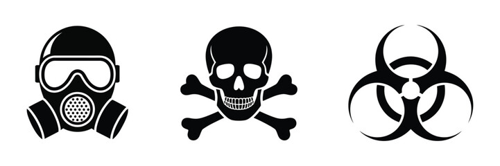 Fototapeta premium Toxic danger symbol set vector illustration pack