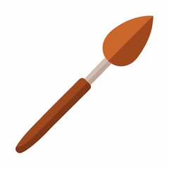 Isolated brown spatula utensil kitchen tool cooking equipment culinary item flat on white background