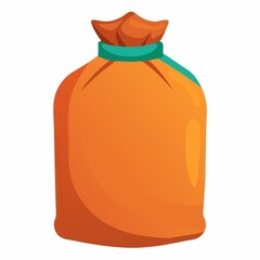 Isolated orange sack illustration for storage or delivery design element on white background