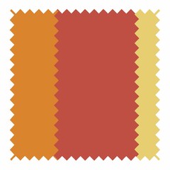 Fabric swatch colors design texture textile material orange red yellow sample on white background