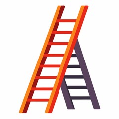 Isolated illustration of construction step ladder for home improvement jobs on white background