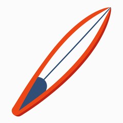 Isolated surfboard illustration for surfing sport and summer vacation design on white background