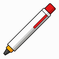 Isolated illustration of a marker pen for drawing art and creative projects on white background