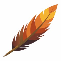 Isolated colorful feather illustration for graphic design and decoration art on white background